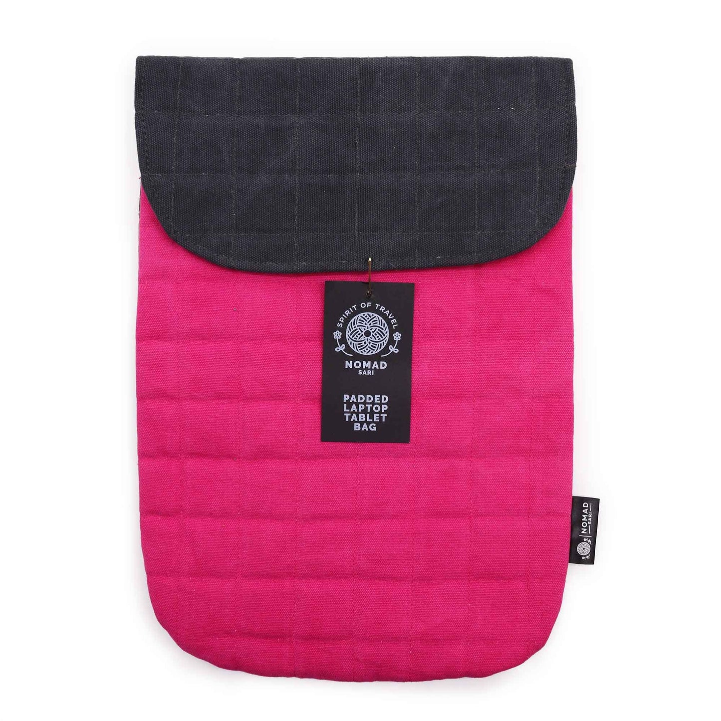 Funda acolchada para laptop - Rosa chocante - Lavado de piedra de 14 oz