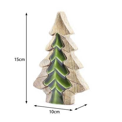 Perdido en el Bosque - Decoración de madera con un pequeño árbol dentro de un árbol - 15x10 cm