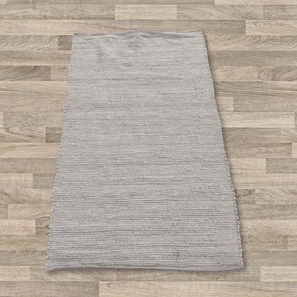 Alfombra india pequeña de algodón tejida a mano - 50x90cm - Gris